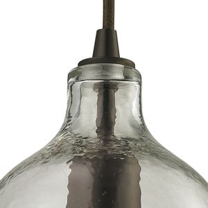 Hammered Glass 5'' Wide 1-Light Mini Pendant - Oil Rubbed Bronze with Clear 2