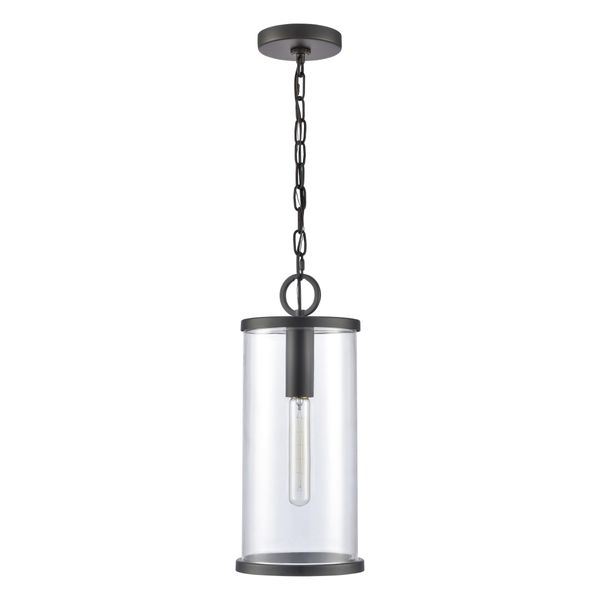 Hopkins 7.25'' Wide 1-Light Outdoor Pendant- Charcoal Black