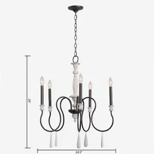 Brownell 24.5'' Wide 5-Light Chandelier - Anvil Iron 2