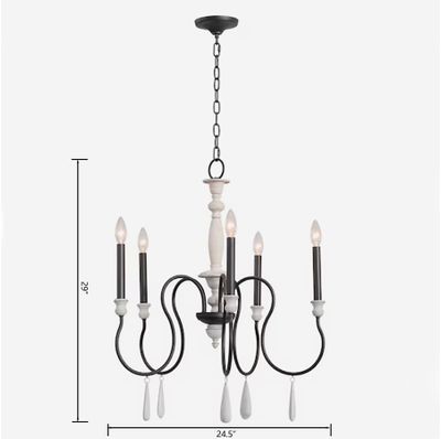 Brownell 24.5″ Wide 5-Light Chandelier - Anvil Iron
