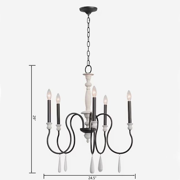 Brownell 24.5'' Wide 5-Light Chandelier - Anvil Iron