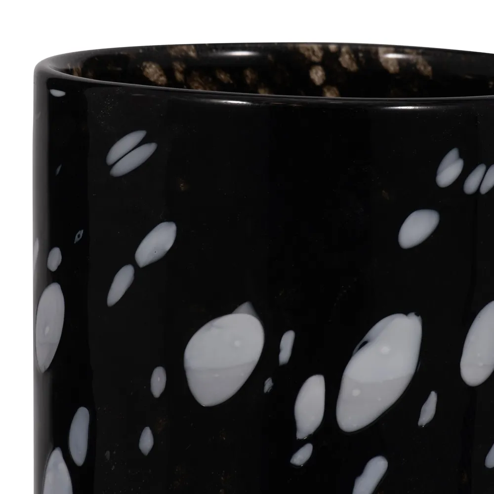 BAKERWOOD BLACK GLASS VASE 13 (IN)