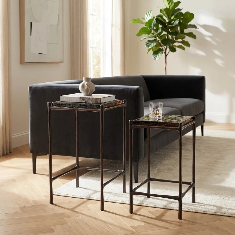 DRAKEROSE SET OF 2 BLACK TABLE 25 (IN)