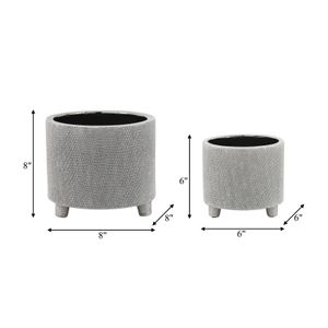 BRADY SET OF 2 SILVER PLANTER 6 (IN) 9