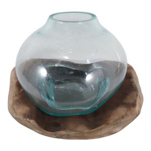 TIPTONWAY BROWN GLASS VASE 12 (IN) 6