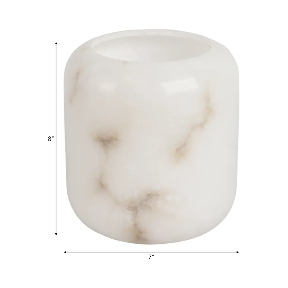 ALCOTTWELL WHITE VASE 8 (IN)