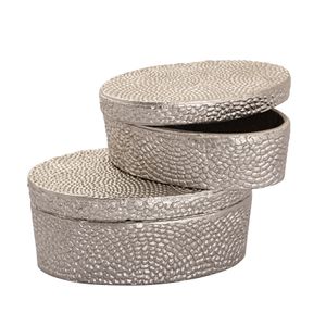 Oval Pebble Box - Large Nickel 5
