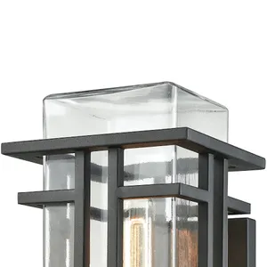 Croftwell 15'' High 1-Light Outdoor Sconce - Textured Matte Black with Clear Glass 3