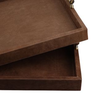 BERGENMILL SET OF 2 BROWN TRAY 3 (IN) 5