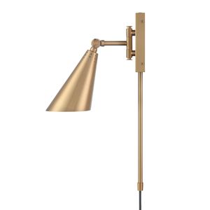 Whitmire 10.25'' High 1-Light Plug-In/Hardwire Sconce - Brushed Gold 4