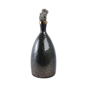 FARLEYDALE BLACK GLASS VASE 15 (IN) 5