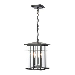 Oak Park 9'' Wide 3-Light Outdoor Pendant - Matte Black 1
