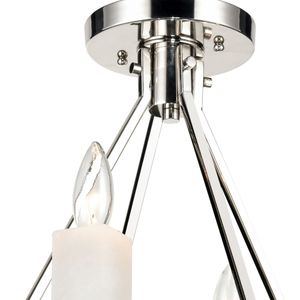 White Stone 18'' Wide 4-Light Semi Flush Mount - Polished Nickel 3