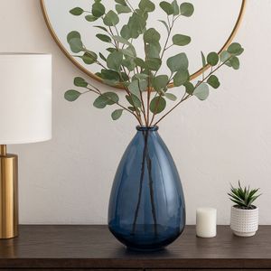 SUTTONWORTH BLUE GLASS VASE 15 (IN) 12