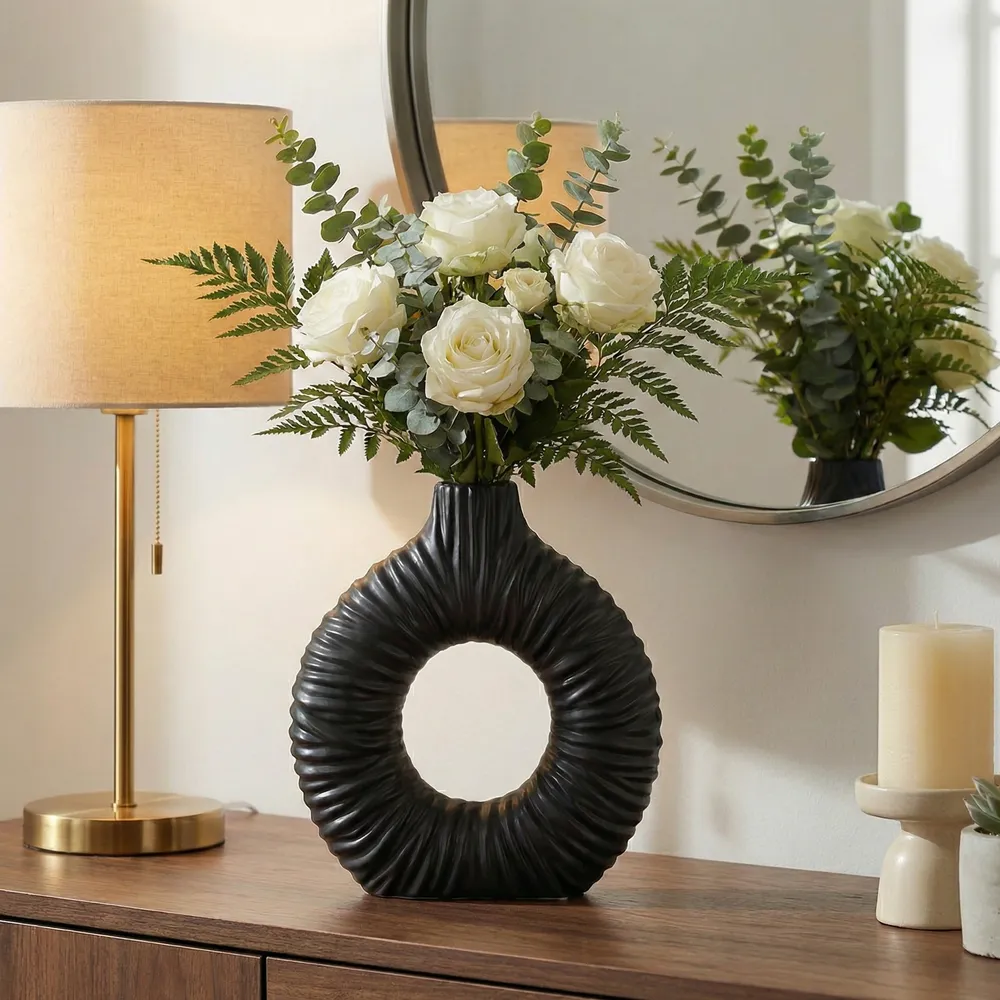 CANTONGATE BLACK VASE 12 (IN)