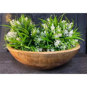 Dark Wooden Bowl 10x10x2.5in 2