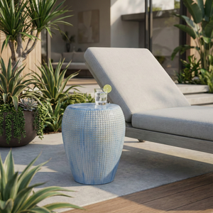FLINTSIDE BLUE GARDEN STOOL 18 (IN) 12