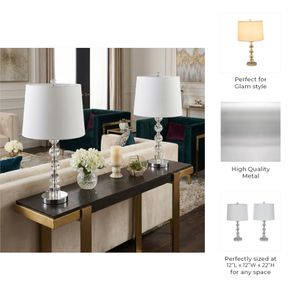 GUNNHAVEN SET OF 2 SILVER LAMPS 22 (IN) 10