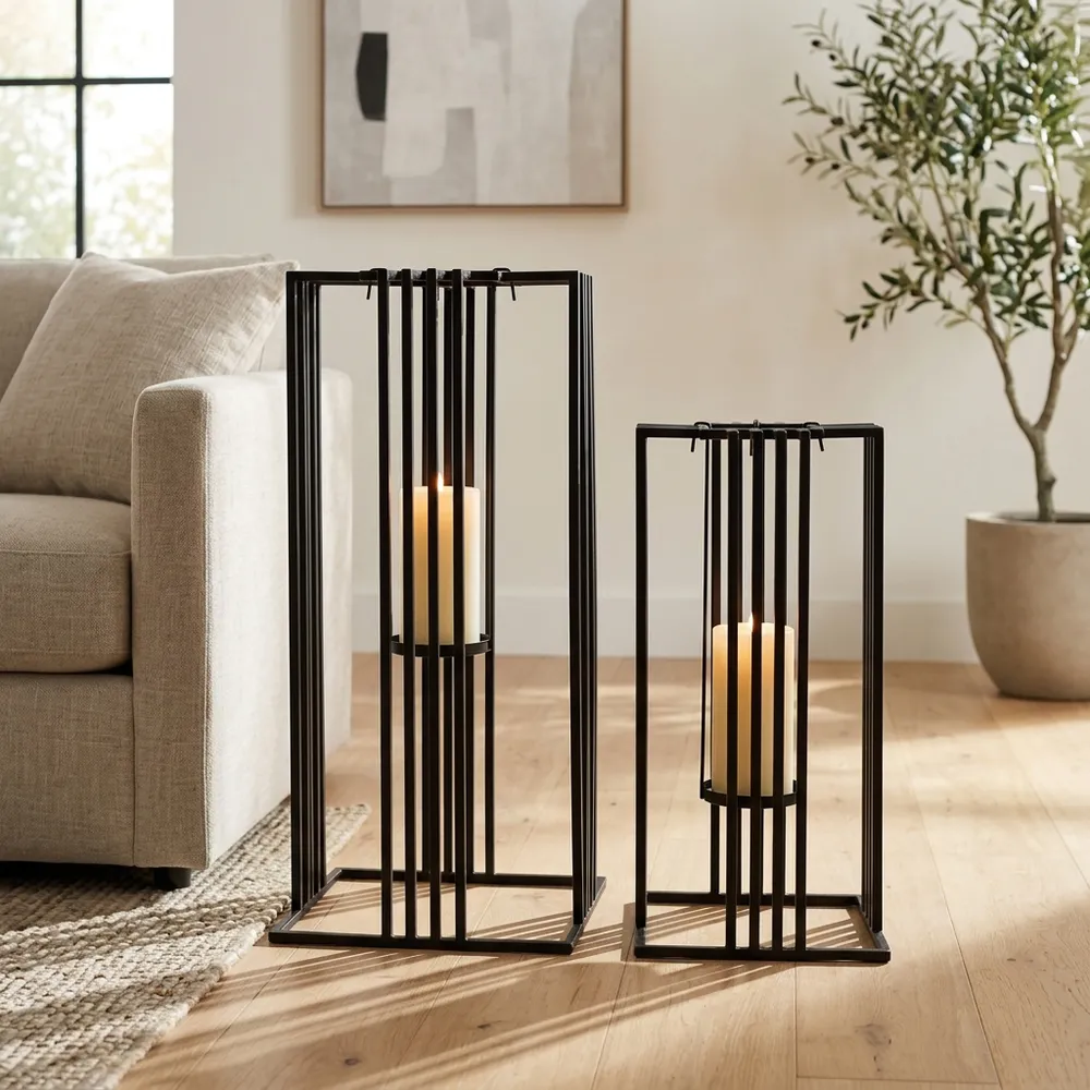 HINTONPORT SET OF 2 BLACK METAL 26 (IN)