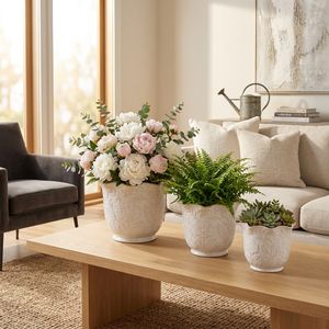 CLAYBROOK SET OF 3 IVORY PLANTER 9 (IN) 2