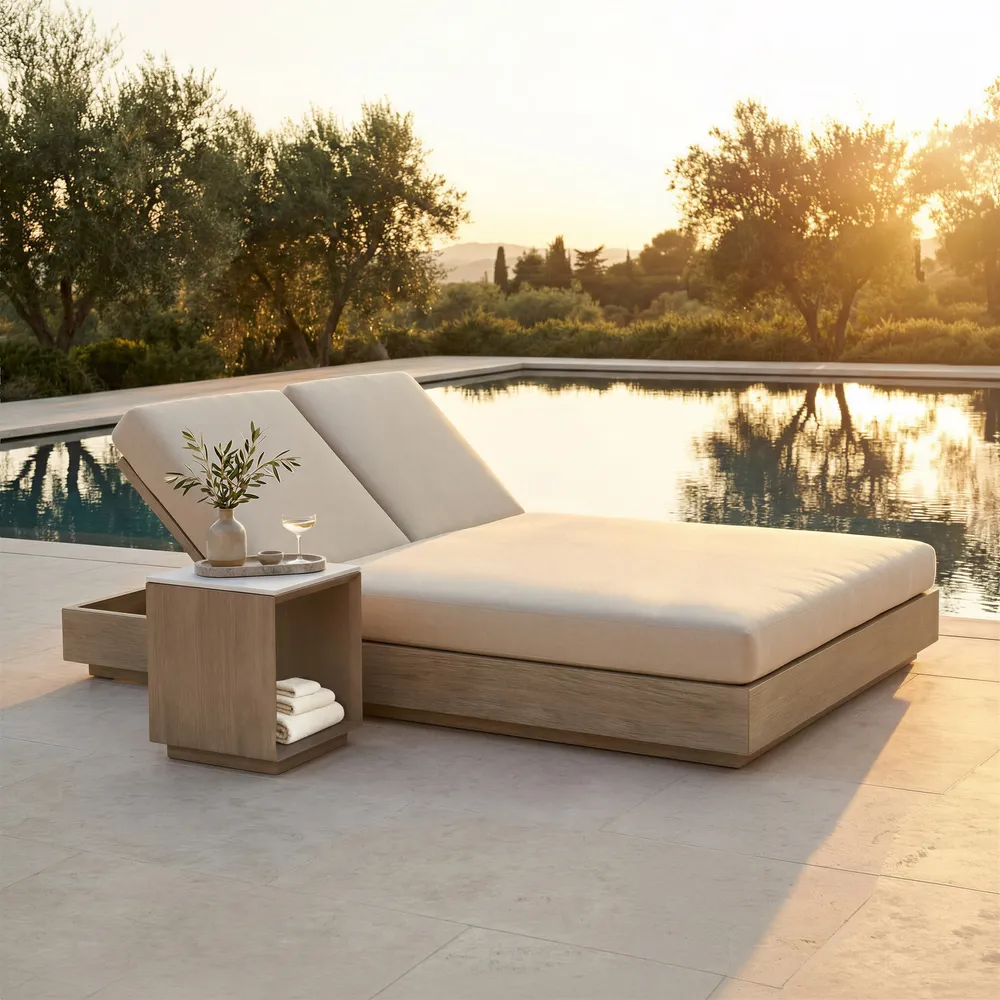 Varadero Beach Double Chaise Gray