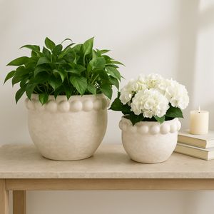 CASTONBURN SET OF 2 WHITE PLANTER 16 (IN) 12