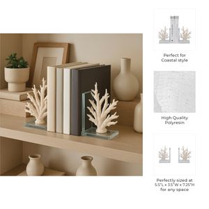 HEMMINGFORD SET OF 2 WHITE BOOKENDS 8 (IN) 9
