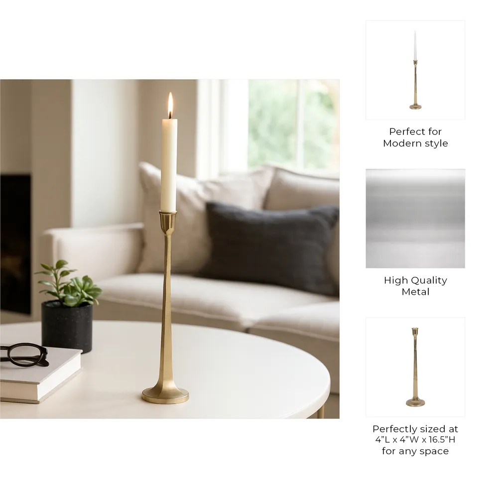 DALELEY GOLD CANDLE HOLDER 17 (IN)