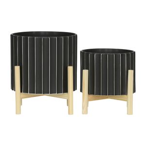 CLAXTONFIELD BLACK PLANTER 9 (IN) 8