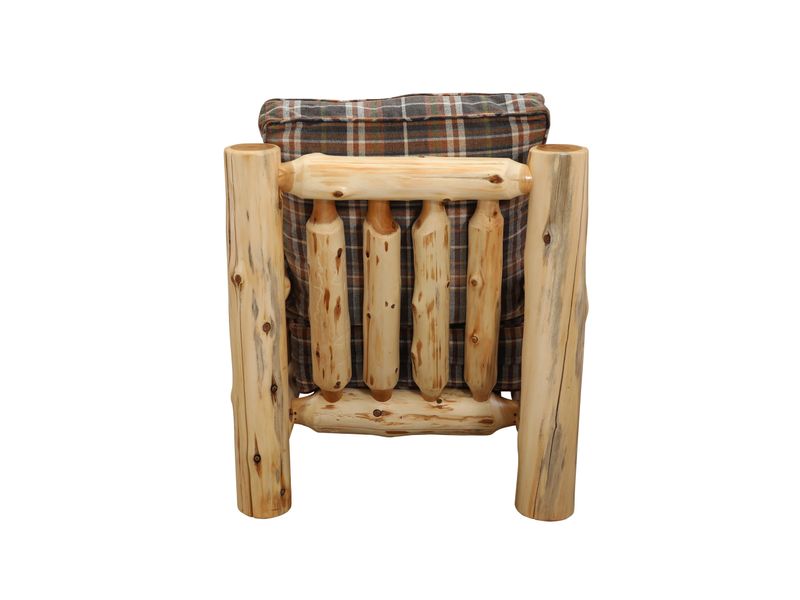 Cedar Log Lounge Chair - Natural - Standard Fabric - Seat:  Fabric TBD;   Backrest:  Fabric TBD 9