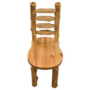 Cedar Bistro Ladder-back Log Side Chair - Coffee 3