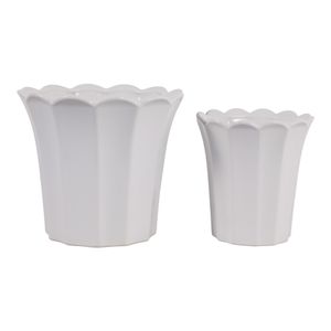 DEANGROVE SET OF 2 WHITE PLANTER 7 (IN) 1