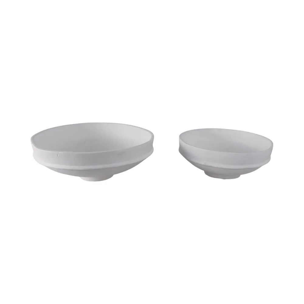 DEANWOOD SET OF 2 WHITE BOWLS 6 (IN)