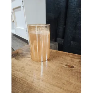 Amber Glass Cylinder Moving Flame 5x8in 2