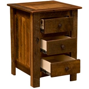 Barnwood Three Drawer Nightstand 3