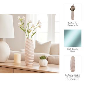 SAMSONWICK IVORY GLASS VASE 13 (IN) 10