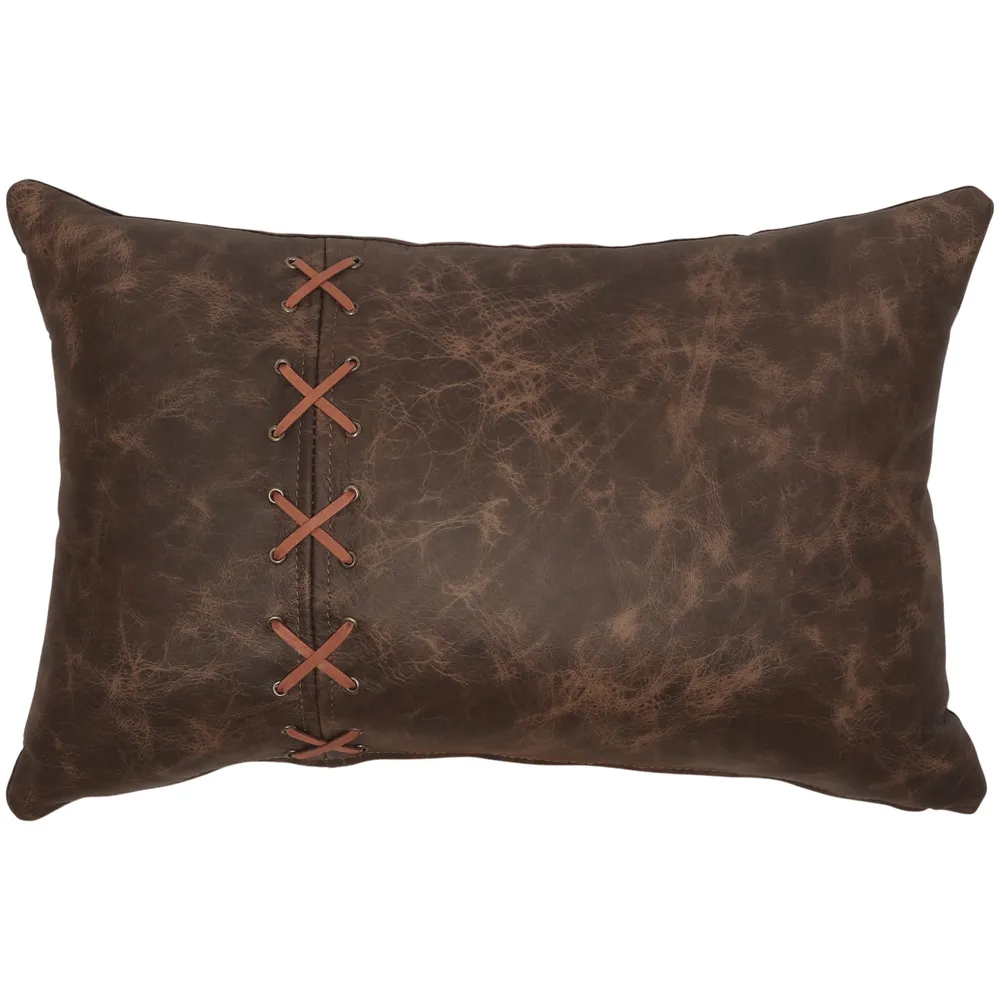 Cheyenne Arrow Shaft Leather - Pillow 12x18 - Leather Back
