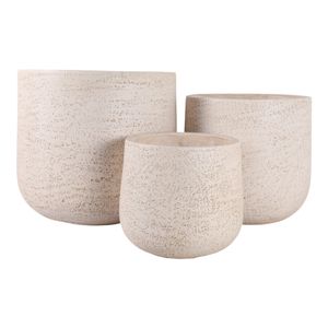 TODDCLIFF SET OF 3 IVORY PLANTER 16 (IN) 5