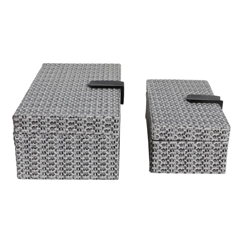 BECKETTLAKE SET OF 2 BLACK BOXES 5 (IN)
