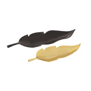Ennis Leaf Tray - Set of 2 Bronze and Brass 5