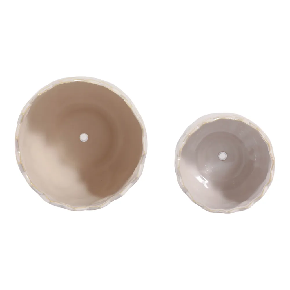 FULTONPARK SET OF 2 IVORY PLANTER 7 (IN)