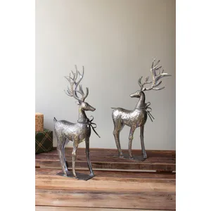 Set of 2 Rustic Metal Reindeer 4