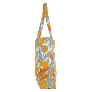 Icelandic Poppies Gold Little Shopper Canvas Tote Bag 4