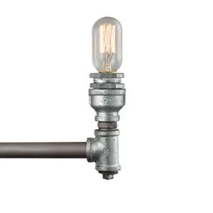 Cast Iron Pipe 28'' Wide 4-Light Vanity Light - Weathered Zinc 4