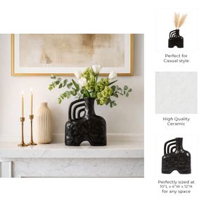 WELDONGROVE BLACK VASE 12 (IN) 10
