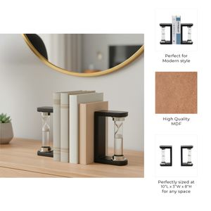 RAFEMOOR SET OF 2 BLACK BOOKENDS 8 (IN) 9