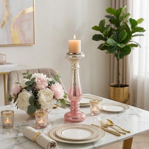 HILTONFIELD PINK CANDLE HOLDER 15 (IN) 11