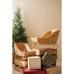 Set of 2 Seagrass Christmas Sleighs 3