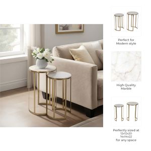 PEARLBEACH SET OF 2 WHITE TABLE 23 (IN) 11