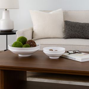 DEANWOOD SET OF 2 WHITE BOWLS 6 (IN) 2